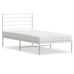 Estructura cama sin colchón con cabecero metal blanco 100x200cm