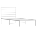 Estructura cama sin colchón con cabecero metal blanco 100x200cm