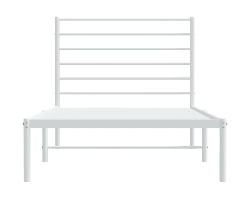 Estructura cama sin colchón con cabecero metal blanco 100x200cm