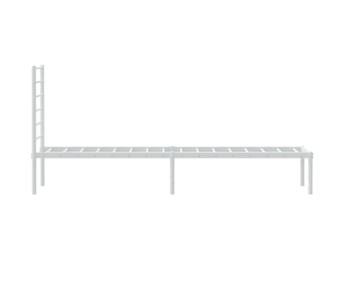 Estructura cama sin colchón con cabecero metal blanco 100x200cm