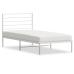 Estructura cama sin colchón con cabecero metal blanco 107x203cm