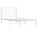 Estructura cama sin colchón con cabecero metal blanco 107x203cm