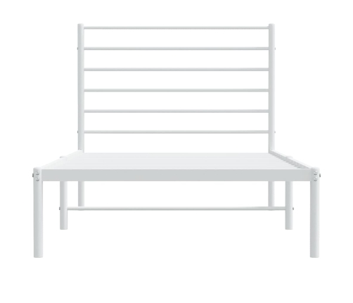 Estructura cama sin colchón con cabecero metal blanco 107x203cm