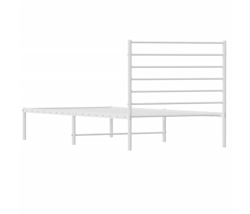 Estructura cama sin colchón con cabecero metal blanco 107x203cm