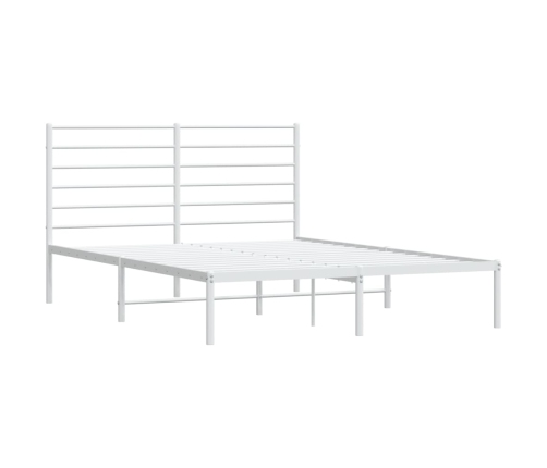 Estructura cama sin colchón con cabecero metal blanco 120x190cm