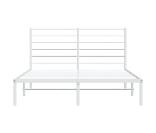 Estructura cama sin colchón con cabecero metal blanco 120x190cm