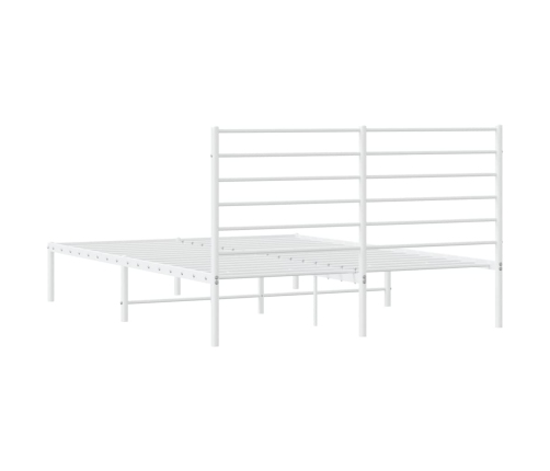 Estructura cama sin colchón con cabecero metal blanco 120x190cm