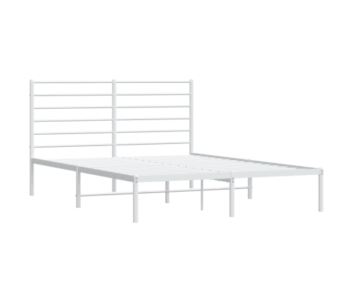 Estructura cama sin colchón con cabecero metal blanco 135x190cm