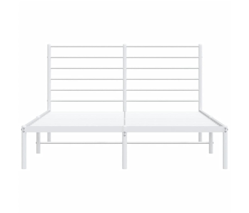 Estructura cama sin colchón con cabecero metal blanco 140x190cm