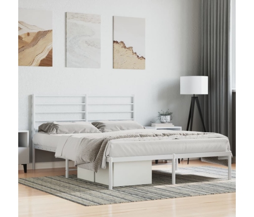 vidaXL Estructura de cama con cabecero metal blanca 140x200 cm