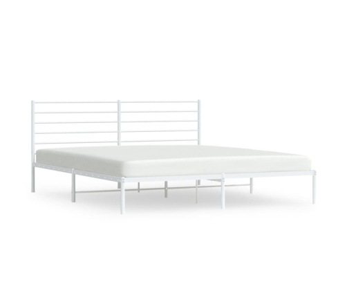 Estructura cama sin colchón con cabecero metal blanco 180x200cm