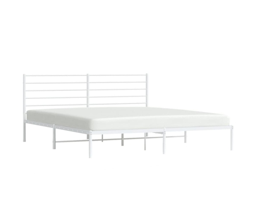 Estructura cama sin colchón con cabecero metal blanco 180x200cm