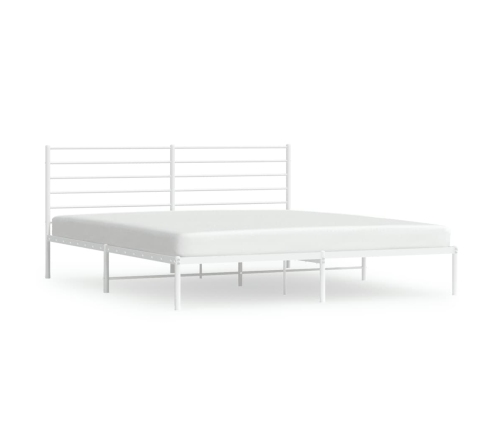 Estructura cama sin colchón con cabecero metal blanco 183x213cm