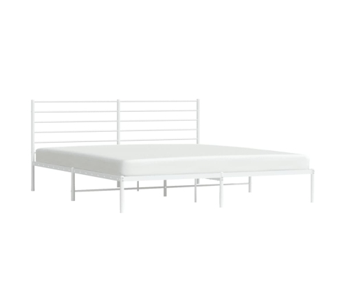 Estructura cama sin colchón con cabecero metal blanco 183x213cm