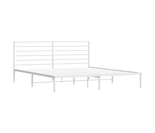 Estructura cama sin colchón con cabecero metal blanco 183x213cm