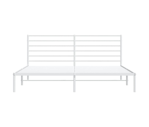 Estructura cama sin colchón con cabecero metal blanco 183x213cm