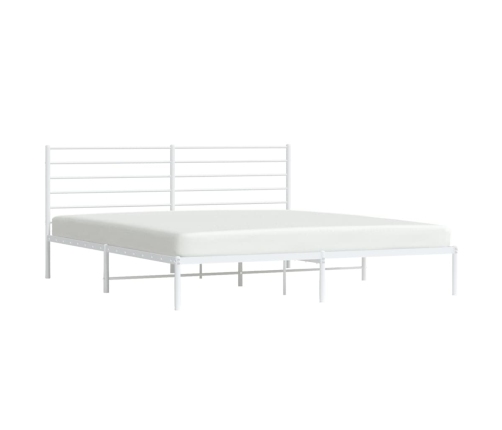 vidaXL Estructura de cama de metal con cabecero blanco 193x203 cm