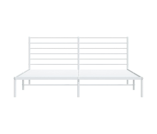 vidaXL Estructura de cama de metal con cabecero blanco 193x203 cm