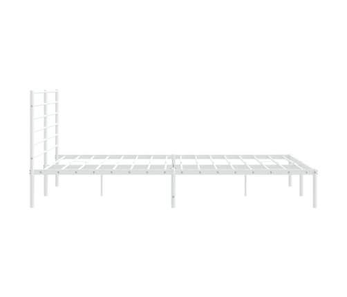 vidaXL Estructura de cama de metal con cabecero blanco 193x203 cm