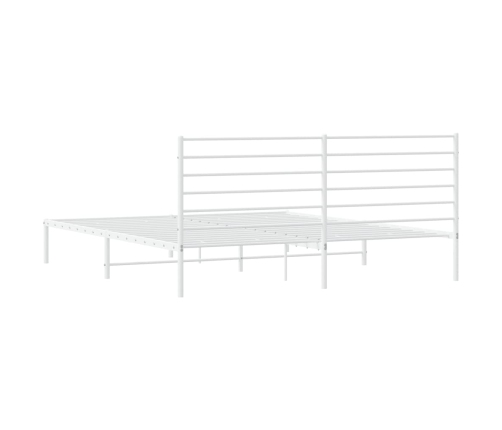 vidaXL Estructura de cama de metal con cabecero blanco 193x203 cm