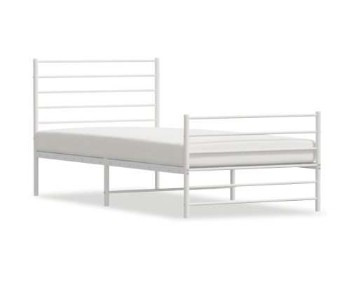 Estructura cama sin colchón con estribo metal blanco 75x190 cm