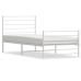 Estructura cama sin colchón con estribo metal blanco 75x190 cm