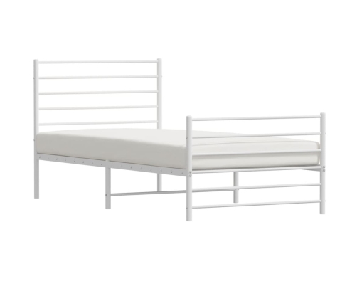 Estructura cama sin colchón con estribo metal blanco 75x190 cm