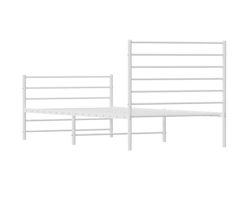 Estructura cama sin colchón con estribo metal blanco 75x190 cm