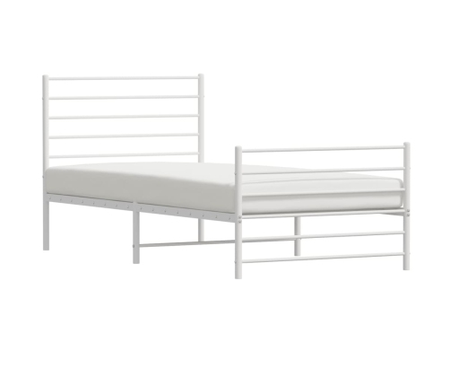 Estructura cama sin colchón con estribo metal blanco 80x200 cm