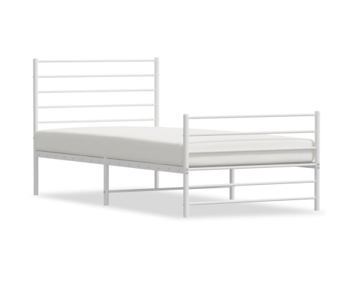 Estructura cama sin colchón con estribo metal blanco 100x190 cm