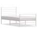 Estructura cama sin colchón con estribo metal blanco 100x190 cm