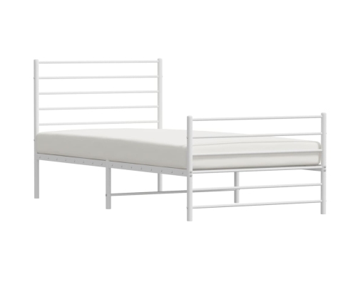 Estructura cama sin colchón con estribo metal blanco 100x190 cm