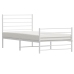 Estructura cama sin colchón con estribo metal blanco 100x190 cm