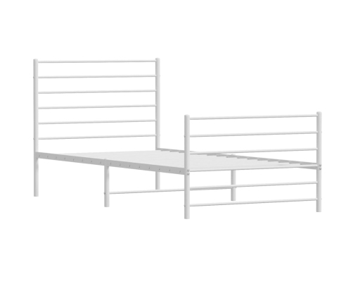 Estructura cama sin colchón con estribo metal blanco 100x190 cm