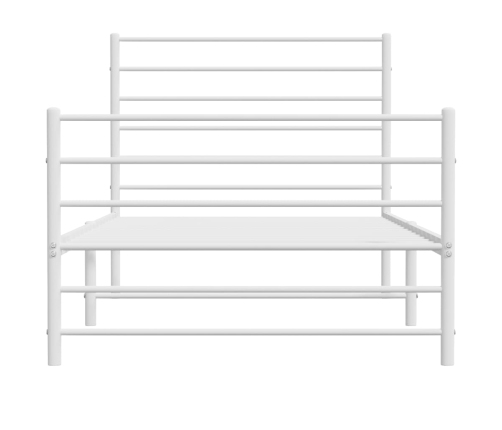 Estructura cama sin colchón con estribo metal blanco 107x203 cm