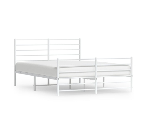 Estructura cama sin colchón con estribo metal blanco 120x190 cm