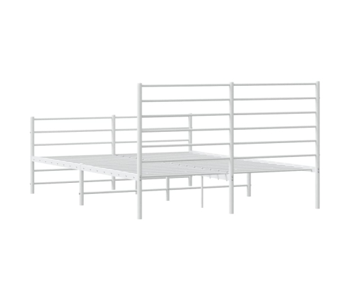 Estructura cama sin colchón con estribo metal blanco 120x190 cm