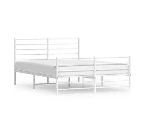 Estructura cama sin colchón con estribo metal blanco 140x190 cm