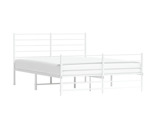 Estructura cama sin colchón con estribo metal blanco 140x190 cm