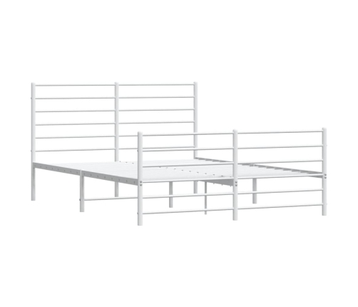 Estructura cama sin colchón con estribo metal blanco 140x190 cm