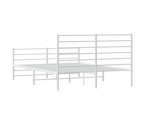 Estructura cama sin colchón con estribo metal blanco 140x200 cm