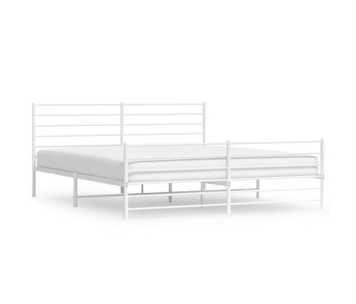 Estructura cama sin colchón con estribo metal blanco 180x200 cm