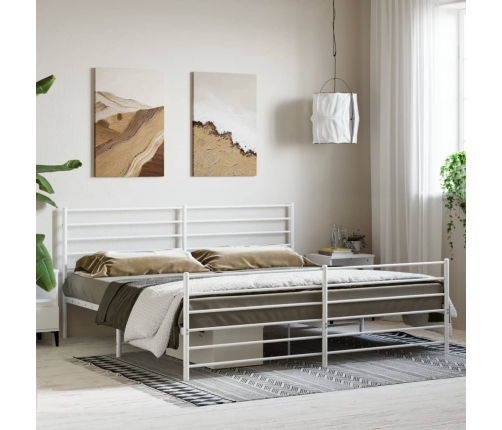 Estructura cama sin colchón con estribo metal blanco 180x200 cm