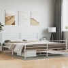 Estructura cama sin colchón con estribo metal blanco 193x203 cm