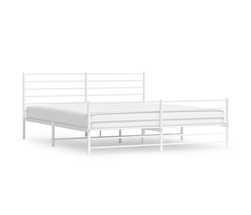 Estructura cama sin colchón con estribo metal blanco 200x200 cm