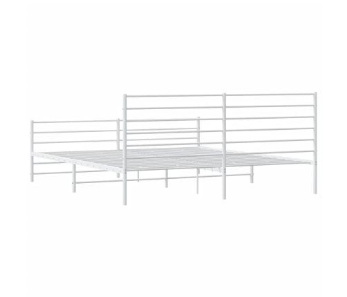 Estructura cama sin colchón con estribo metal blanco 200x200 cm