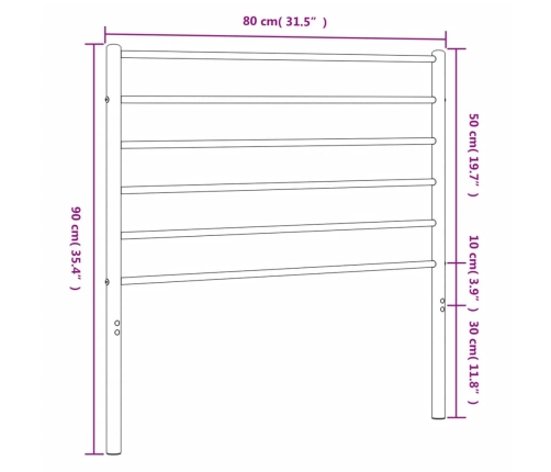 Cabecero de metal blanco 75 cm