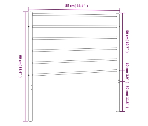 Cabecero de metal blanco 80 cm