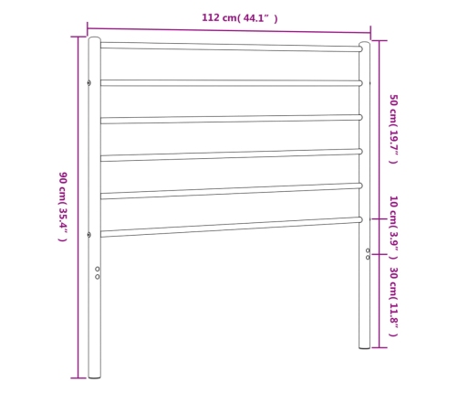 Cabecero de metal blanco 107 cm