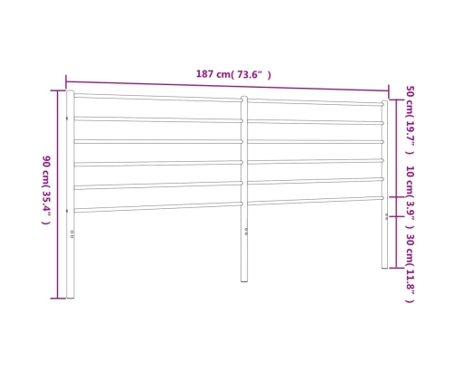 Cabecero de metal blanco 180 cm